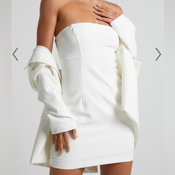 ShowPo Sharmiel Removable Straps Mini Dress in Ivory - Picture 1 of 10